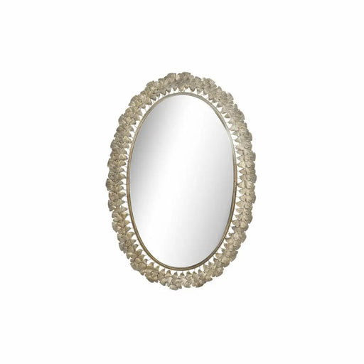 Стенно огледало DKD Home Decor Шампанско Лист на растение