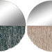 Стенно огледало DKD Home Decor Зелен Златен Ресни 50 x 0,5