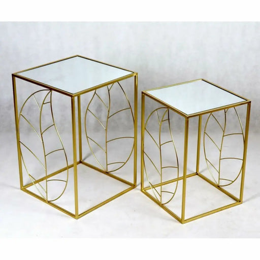 Стенно огледало DKD Home Decor Златен Лист на растение 71 x