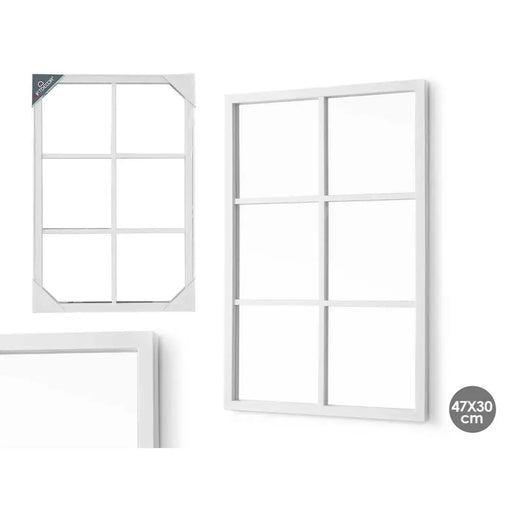 Стенно огледало Gift Decor Бял Väljakud 70 x 47 x 2 cm (6