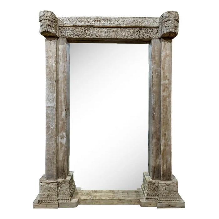 Стенно огледало Home ESPRIT Естествен 150 x 18 x 210 cm