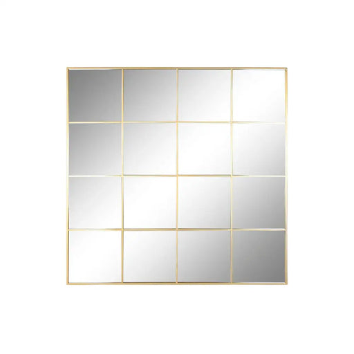 Стенно огледало Home ESPRIT Златен Прозорец 122 x 1 x 122 cm