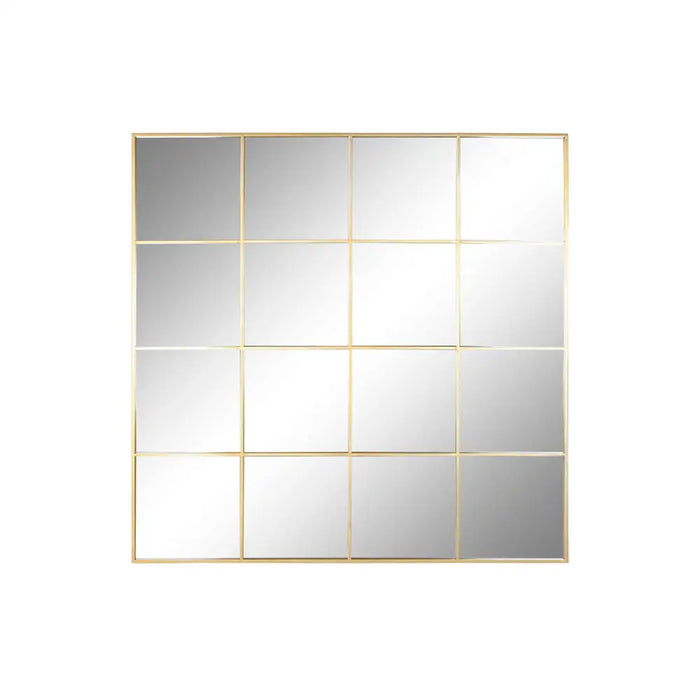 Стенно огледало Home ESPRIT Златен Прозорец 122 x 1 x 122 cm