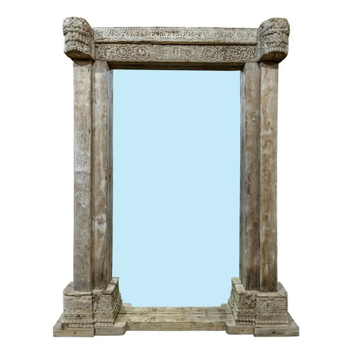 Стенно огледало Home ESPRIT Естествен 150 x 18 x 210 cm