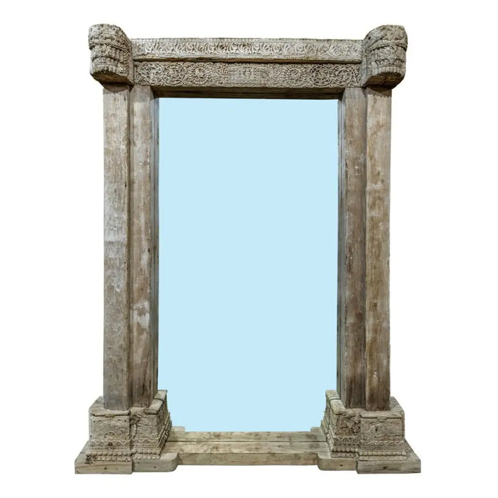 Стенно огледало Home ESPRIT Естествен 150 x 18 x 210 cm