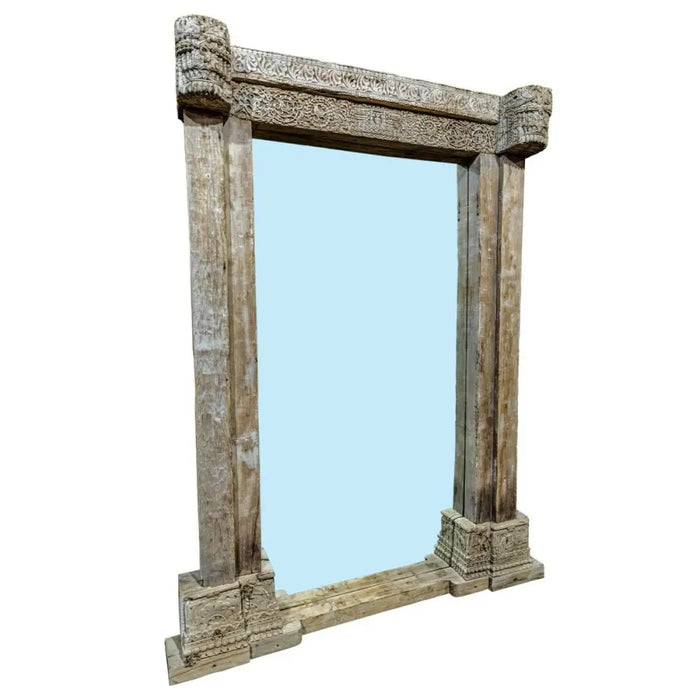Стенно огледало Home ESPRIT Естествен 150 x 18 x 210 cm
