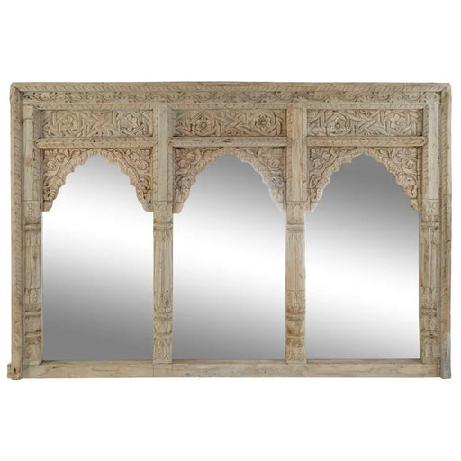 Стенно огледало Home ESPRIT Естествен 160 x 12 x 110 cm