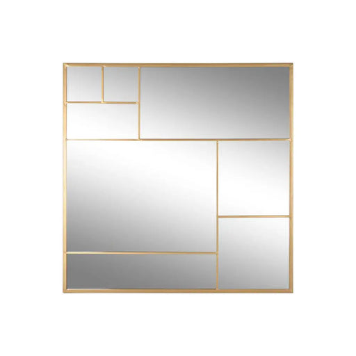 Стенно огледало Home ESPRIT Златен 90 x 2 x 90 cm