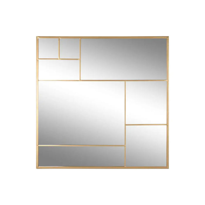 Стенно огледало Home ESPRIT Златен 90 x 2 x 90 cm