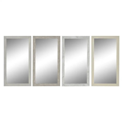 Стенно огледало DKD Home Decor Бял Бежов Тъмно сив 36 x 2 x