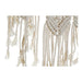 Стенно огледало DKD Home Decor Бял Boho Ресни 75 x 2 x 75 cm