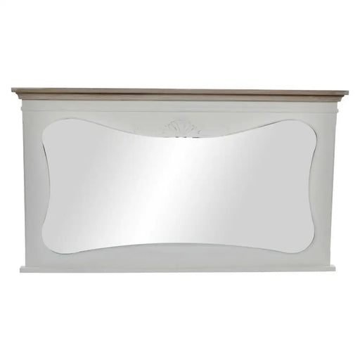 Стенно огледало DKD Home Decor Бял Естествен 105 x 64 x 4,5