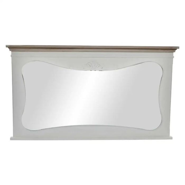 Стенно огледало DKD Home Decor Бял Естествен 105 x 64 x 4,5