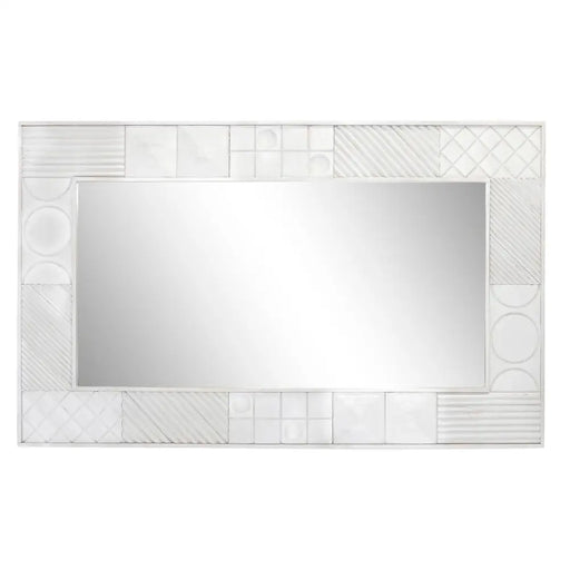 Стенно огледало DKD Home Decor Бял Модерен Ромб 154 x 4 x