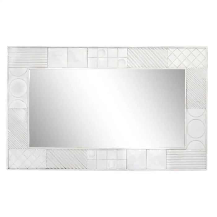 Стенно огледало DKD Home Decor Бял Модерен Ромб 154 x 4 x