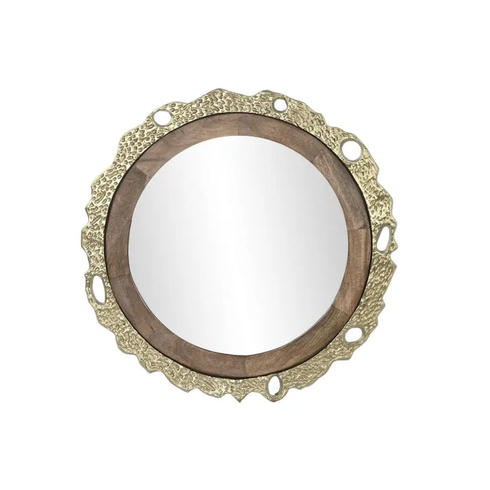 Стенно огледало DKD Home Decor Кафяв Златен 78,5 x 2,5 x