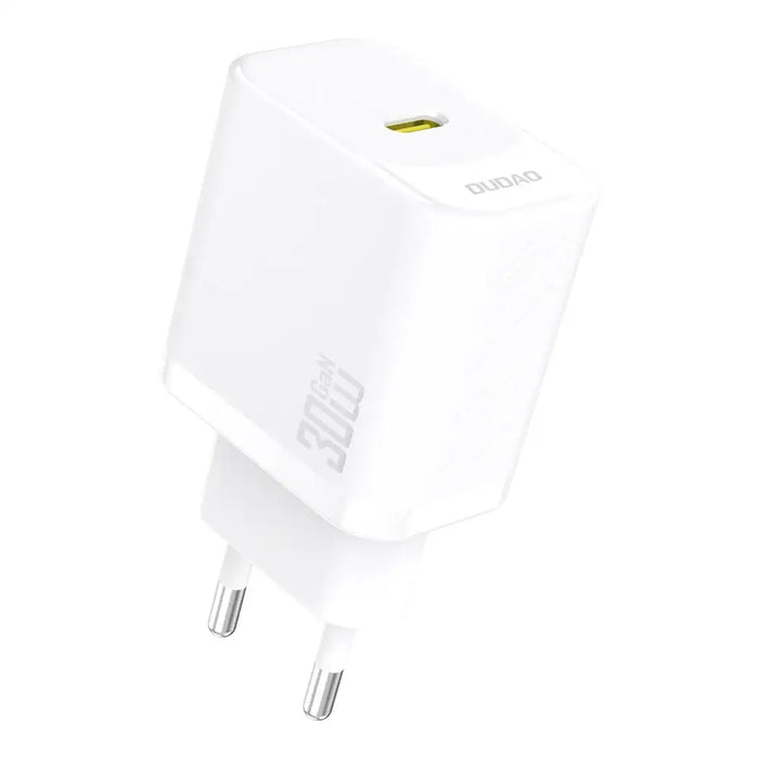 Стенно зарядно устройство Dudao A27P 30W PD GaN USB-C - бяло
