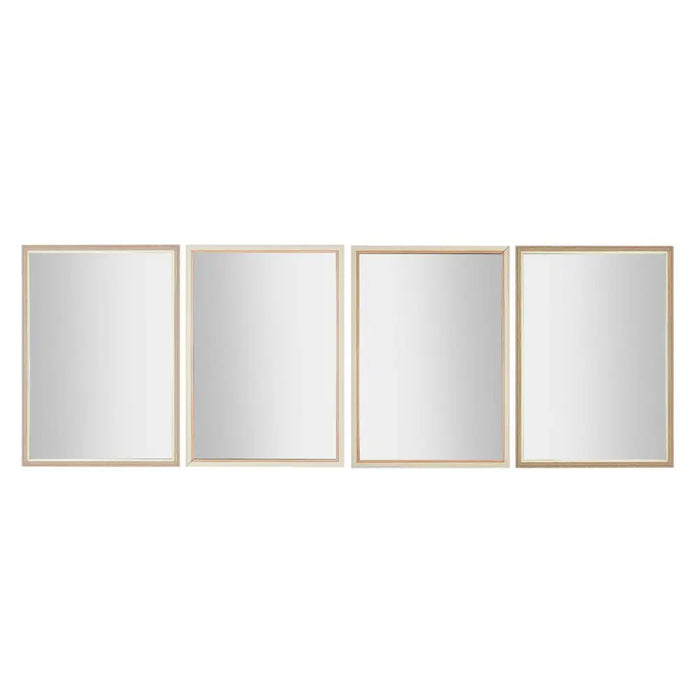 Стенно огледало Home ESPRIT Бял Кафяв Бежов Сив 66 x 2 x 92