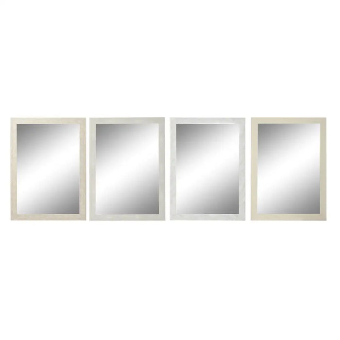 Стенно огледало DKD Home Decor Слонова кост 70 x 2 x 97 cm