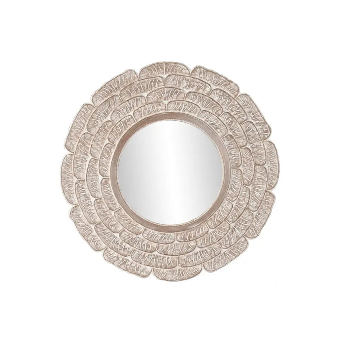 Стенно огледало DKD Home Decor Бял Естествен Индианец