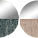 Стенно огледало DKD Home Decor Зелен Златен Ресни 50 x 0,5