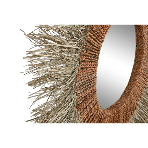 Стенно огледало Home ESPRIT Кафяв Естествен Тропически 130