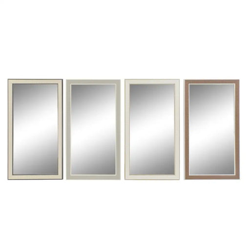 Стенно огледало DKD Home Decor Кристал Кафяв Бял Тъмно сив