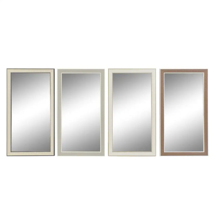 Стенно огледало DKD Home Decor Кристал Кафяв Бял Тъмно сив