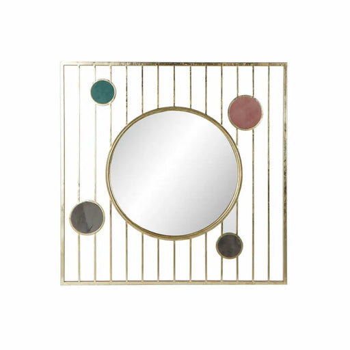 Стенно огледало DKD Home Decor Зелен Сив Розов Златен