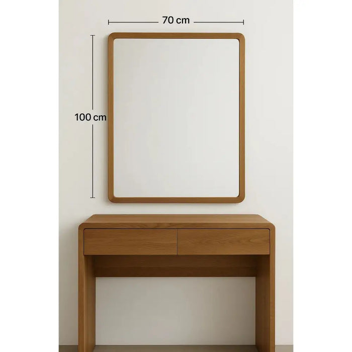 Стенно огледало Home ESPRIT Кафяв Естествен Град 70 x 3 x