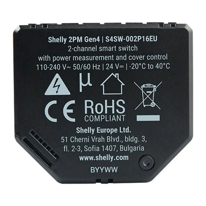 Sterownik Shelly 2PM Gen4 Zigbee/Matter