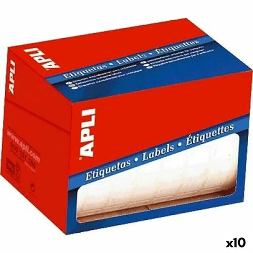 Стикери Apli Бял 25 x 40 mm (10 броя)