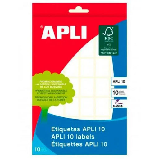 Стикери Apli Бял хартия 10 Листи 16 x 22 mm (10 броя)
