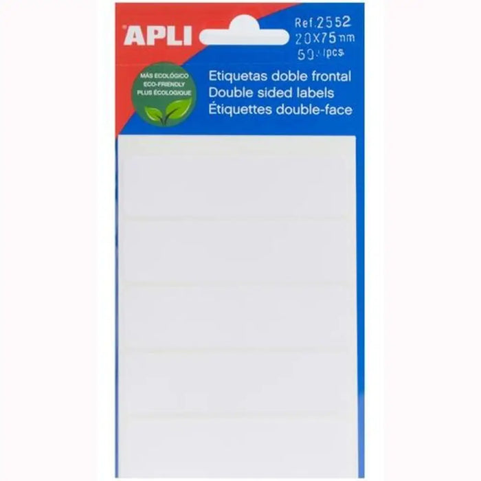 Стикери Apli Бял хартия 5 листа 20 x 75 mm (10 броя)