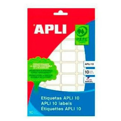 Стикери Apli Бял хартия 10 Листи 25 x 40 mm (10 броя)