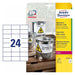 Стикери Avery 20 Листи Бял 70 x 37 mm