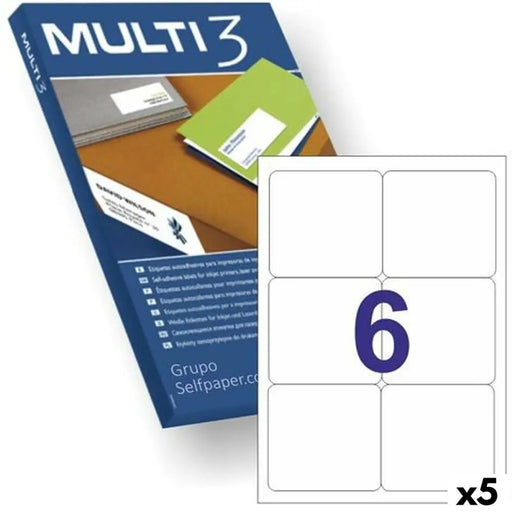 Стикери MULTI 3 Бял 100 Листи 99,1 x 93,1 mm (5 броя)