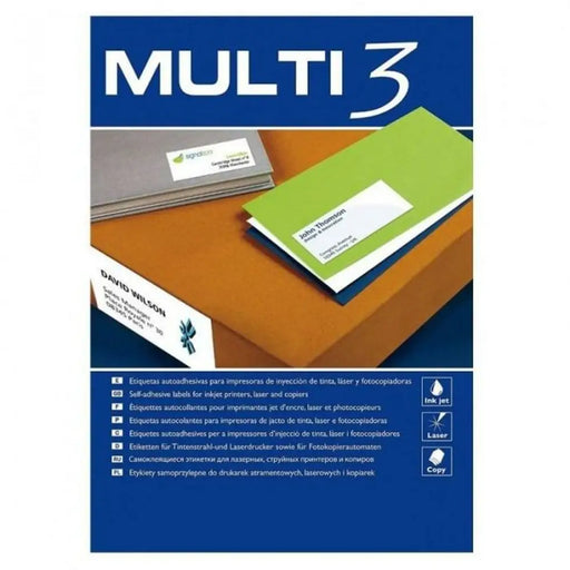 Стикери MULTI 3 Бял прав 500 Листи 70 x 35 mm (24 броя)
