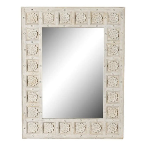 Стенно огледало DKD Home Decor Бял Индианец Гранитогрес