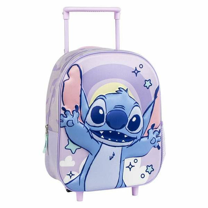 3D училищна чанта с колелца Stitch Люляк 25,0 x 31,0 x 10,0 cm