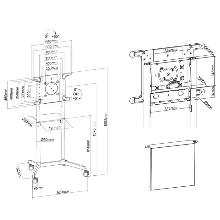 Стойка Neomounts Mobile Flat Screen Floor Stand