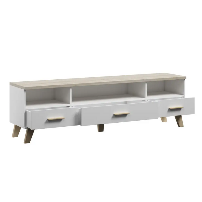 Стойка Cama RTV LOTTA 180см бяло + дъб сонома