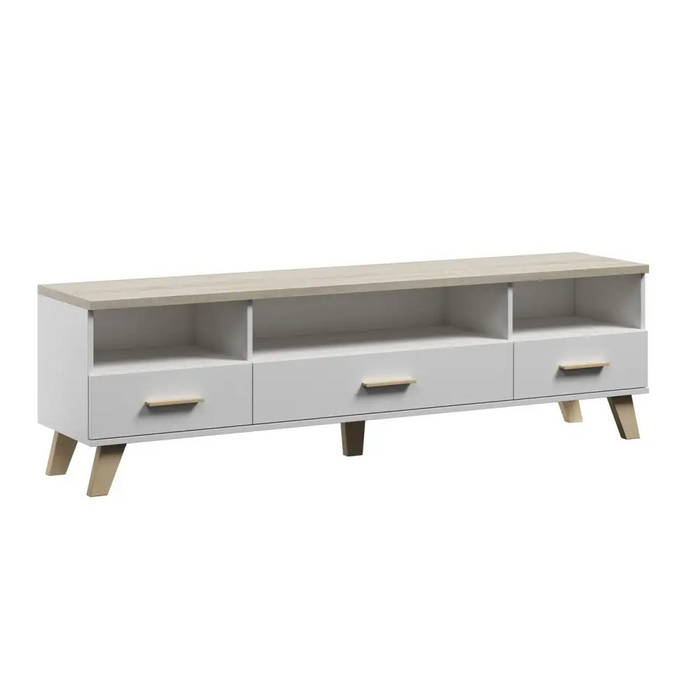 Стойка Cama RTV LOTTA 180см бяло + дъб сонома