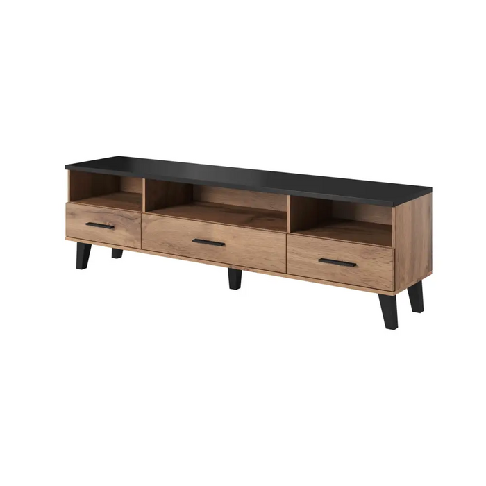 Стойка Cama RTV LOTTA 180см дъб вотан + черен мат