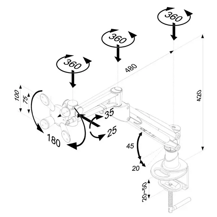 Стойка Neomounts by NewStar Flat Screen Desk Mount