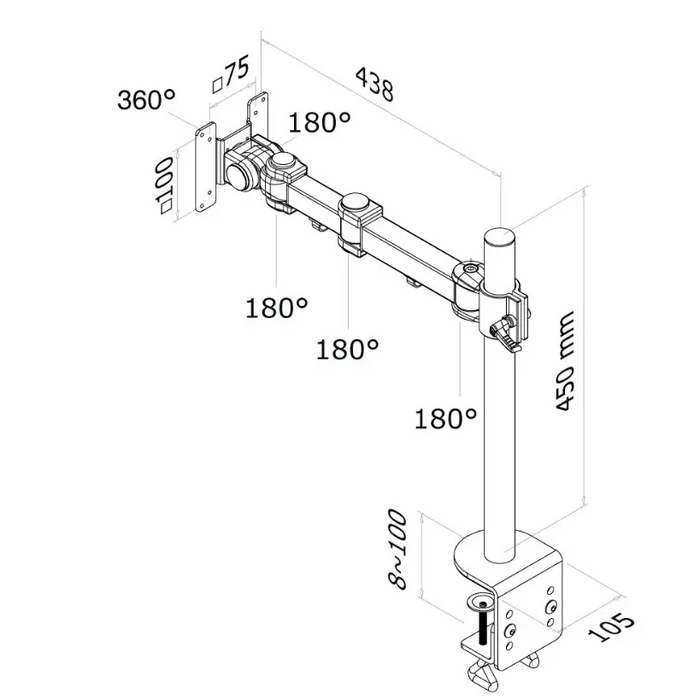 Стойка Neomounts by NewStar Flat Screen Desk Mount