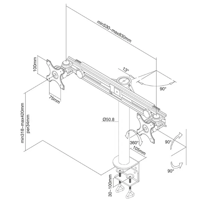 Стойка Neomounts by NewStar Flat Screen Desk Mount