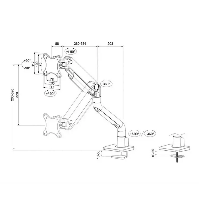 Стойка Neomounts by Newstar Next One Desk Mount ver.2