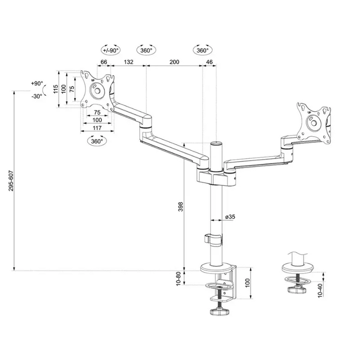 Стойка Neomounts by Newstar Screen Desk Mount