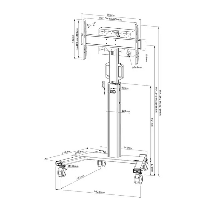 Стойка Neomounts Select Mobile Display Floor Stand